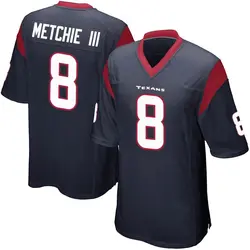 Nike John Metchie III Houston Texans Men's Game Navy Blue Team Color Jersey