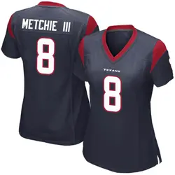 Nike John Metchie III Houston Texans Women's Game Navy Blue Team Color Jersey